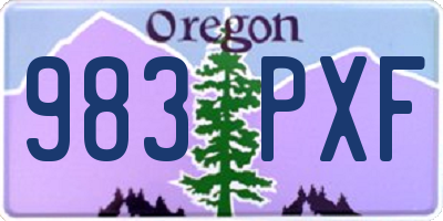 OR license plate 983PXF
