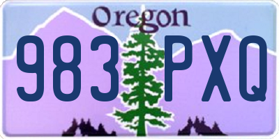 OR license plate 983PXQ