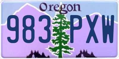OR license plate 983PXW