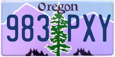 OR license plate 983PXY