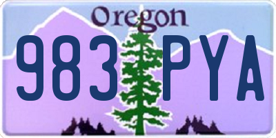 OR license plate 983PYA