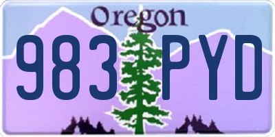 OR license plate 983PYD