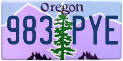 OR license plate 983PYE