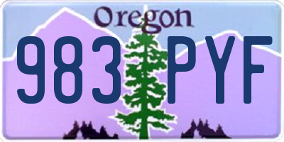 OR license plate 983PYF