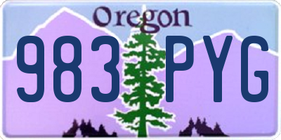 OR license plate 983PYG