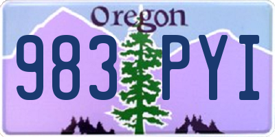OR license plate 983PYI