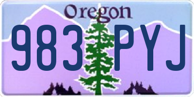 OR license plate 983PYJ