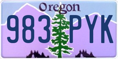 OR license plate 983PYK
