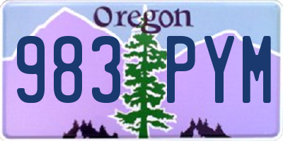 OR license plate 983PYM