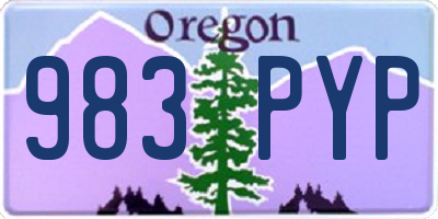 OR license plate 983PYP