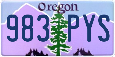 OR license plate 983PYS