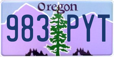 OR license plate 983PYT