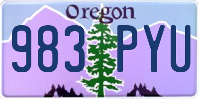 OR license plate 983PYU