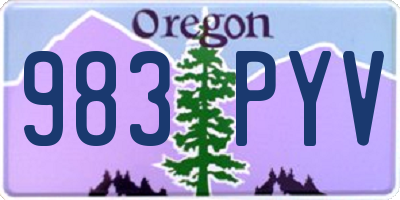 OR license plate 983PYV