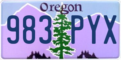 OR license plate 983PYX