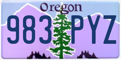 OR license plate 983PYZ