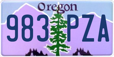OR license plate 983PZA