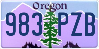 OR license plate 983PZB