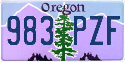 OR license plate 983PZF