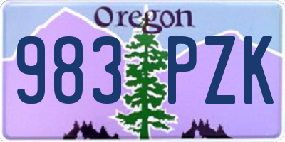OR license plate 983PZK