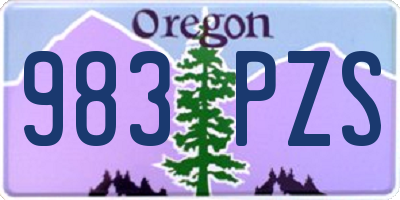 OR license plate 983PZS