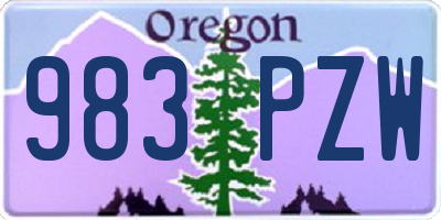 OR license plate 983PZW