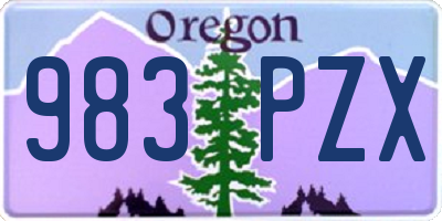 OR license plate 983PZX