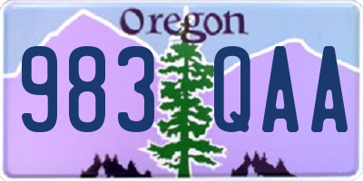 OR license plate 983QAA