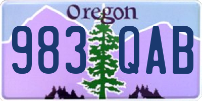 OR license plate 983QAB