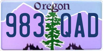 OR license plate 983QAD