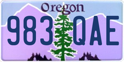 OR license plate 983QAE