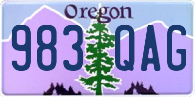 OR license plate 983QAG