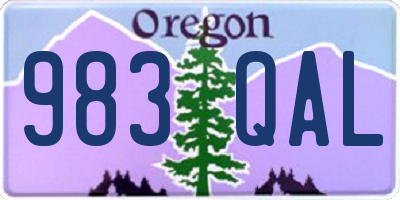 OR license plate 983QAL