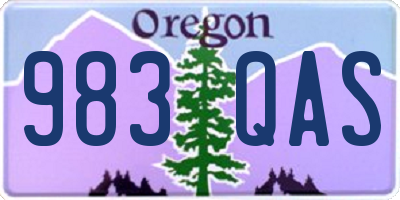 OR license plate 983QAS