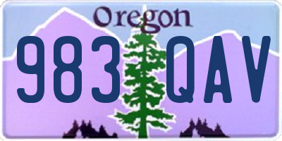 OR license plate 983QAV