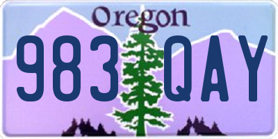 OR license plate 983QAY