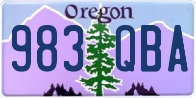 OR license plate 983QBA