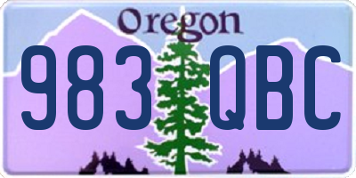 OR license plate 983QBC