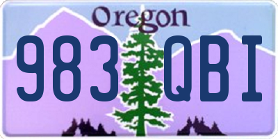 OR license plate 983QBI