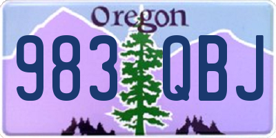 OR license plate 983QBJ