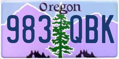 OR license plate 983QBK