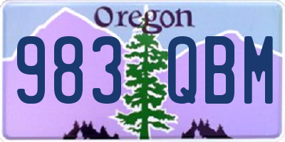 OR license plate 983QBM