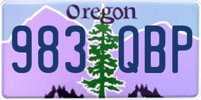 OR license plate 983QBP