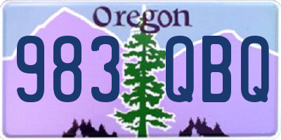 OR license plate 983QBQ