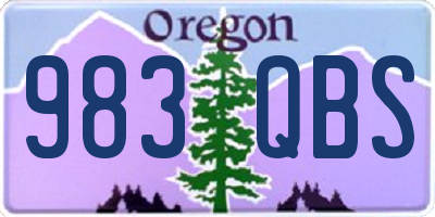 OR license plate 983QBS