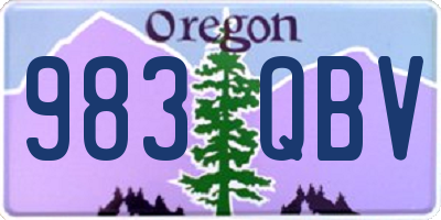 OR license plate 983QBV