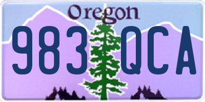 OR license plate 983QCA