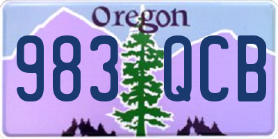 OR license plate 983QCB