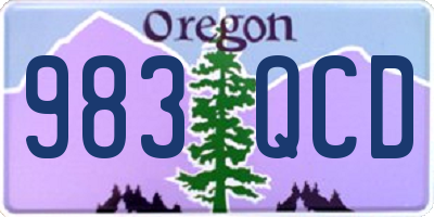 OR license plate 983QCD