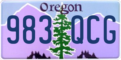 OR license plate 983QCG